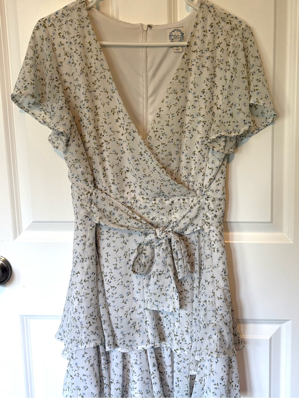 Bridal Angelcore Fairy Summer Ruffled White and Floral Romper